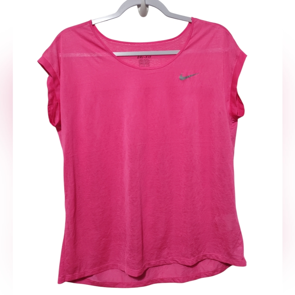 Nike Dri-Fit Athletic Women's Hot Pink Short Sleeve Tee Large